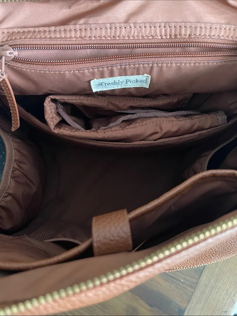 Freshly Picked Classic Diaper Bag II in Cognac